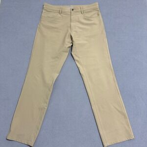 Footjoy Athletic Fit Golf Performance Pant Straight Leg Beige Men Size 34x32